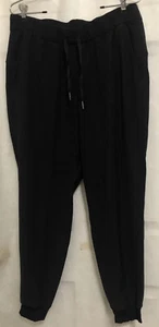 Lululemon Pantalón Negro Correr Talla 10 Informal Pantalones de Sudadera Cuerda - Imagen 1 de 8