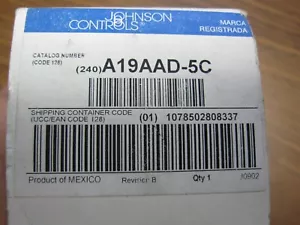 JOHNSON CONTROLS Line V Mechanical Tstat,24 to 277VAC,6A, A19AAD-5C, Gray - Picture 1 of 3