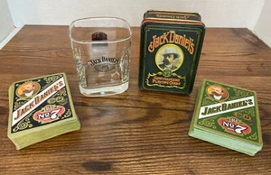 Jack Daniel's Old No. 7 1913 Gold Medal Lowball WHISKEY GLASS + PLAYING CARDS! - Picture 1 of 12