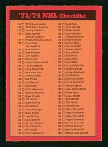 CHECKLIST CARD 2 *UNMARKED* 1973-74 O-PEE-CHEE 1973-74 NO 129 EX+     56675 - Picture 1 of 2