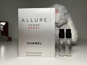 2x ALLURE HOMME SPORT By CHANEL 0.05oz / 1.5ml ea EDT Spray Samples NEW - Picture 1 of 3