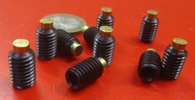 Kmac Alloy Steel Set Screws, Brass Tip, M8 x 12 mm Thread Length, 10 Pieces
