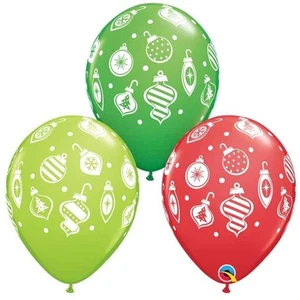 Christmas Latex Balloons 50 Count Ornaments Red Green - Picture 1 of 3