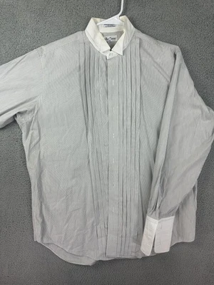 Camisa De Colección Paul Fredrick Para Hombres 16.5 35 Rayas Esmoquin Puño Francés Vestido EE. UU. Foto 1 de 4