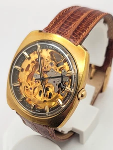 Vintage Vulcain Skelett Automatik Herrenuhr Original Box läuft 35mm Gehäuse - Bild 1 von 13