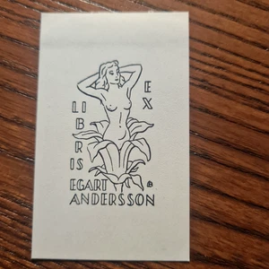 Ex-Libris Egart Andersson (weiblicher Akt) - Bild 1 von 2