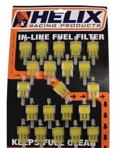 Fuel Filter Rectangular Stainless Steel Element Yellow 1/4" ID Line New Sealed - Picture 1 of 8