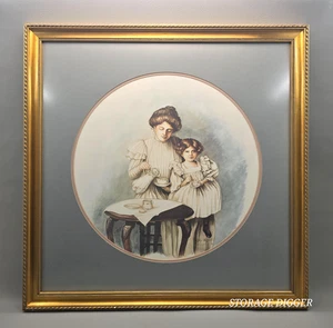 Vintage Gay Talbott 90 Mother & Daughter Tea Print Signed Framed Ltd Ed 25/1950 - Picture 1 of 15