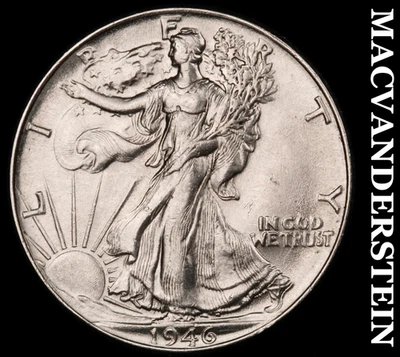 1946 Walking Liberty Half Dollar - Brilliant Uncirculated  Lustrous  #F9895 - Image 1 of 2