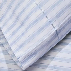 HIMMEL AQUARELL STREIFEN PERKAL 2 STANDARD POLLOWCASES FARBE WEISS/BLAU NEU - Bild 1 von 5