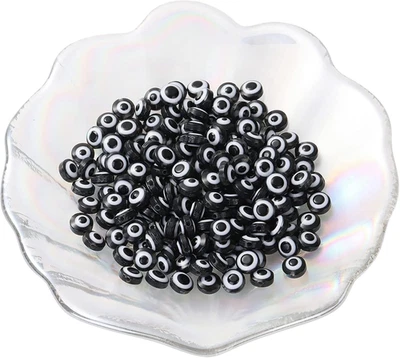 300 piezas cuentas de mal de ojo para hacer joyas, cuentas planas redondas de murano 8 mm espaciador Bea Foto 1 de 4