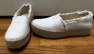 Toms Valencia weiße Damen-Slipper Plateau-Espadrilles Damengröße 8 - Bild 1 von 12