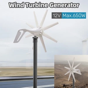 Kit Generador Turbina Eólica 600W 12V con 8 Palas Generador de Energía Eólica para Marina - Imagen 1 de 13