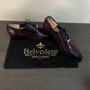 Belvedere Full Original Aal dunkellila elegante Herrenschuhe Größe 9,5 D - Bild 1 von 6
