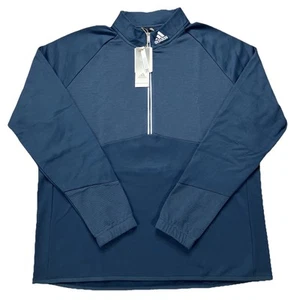 HF6541 Adidas Men's Cold.Rdy Quarter Zip Golf Fleece Pullover Crew Navy Size XL - Picture 1 of 18
