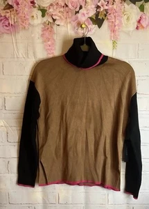 Tahari braun schwarz rosa Damen Rollkragen Pullover Größe S - Bild 1 von 11