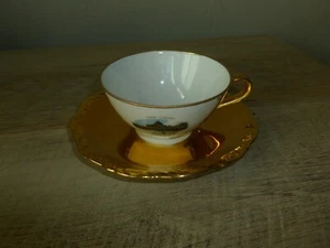 DEMITASSE CUP&SAUCER/SCENES OF ROME/MADE IN BAVARIA, GOLD PLATED - Picture 1 of 8