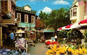 Postkarte Flower Mart Main Street USA Disneyland Anaheim Kalifornien verschickt 1967 - Bild 1 von 2