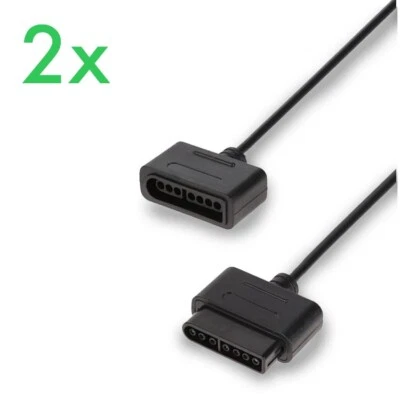 2x - Super Nintendo SNES Controller Extension Cable - New - Set Of 2 - Image 1 of 4