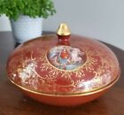 Beautiful Hand Painted Red-Burgundy Covered Bowl -  Marks & Rosenfeld -USA