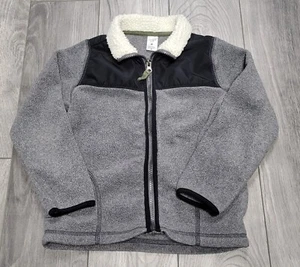 Carter's Kid Boys Sherpa Collar Zip-up Grey Shirt/Outerwear Size 6 - Picture 1 of 8