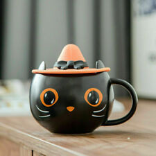Starbucks Cute Black Cat Witch Cap Lid Coffee Mug Cup Hallowmas Gift 2021 NEW 