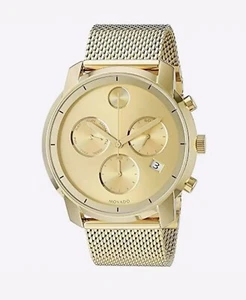 Nuevo reloj Movado Bold para hombre PVD oro amarillo 44 mm correa de malla 3600372 - Imagen 1 de 2