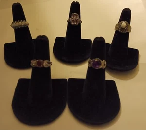 Lot Of 5 Sterling Silver 925 Rings Size 6.25 To 6.5 Vintage - Picture 1 of 6