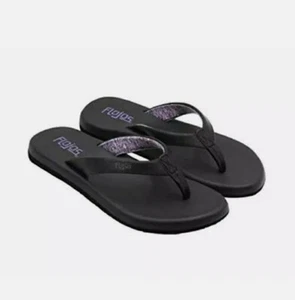 Flojos Size-6 Ladies'  Flip Flop Black/Lavender Sandals / FREE SHIPPING  - Picture 1 of 3