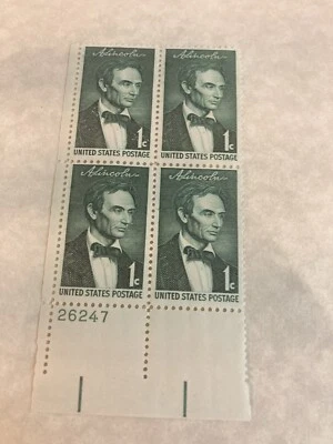 A.Lincoln 1 Cent Stamps. 4 Unused Estate Find.  - Image 1 of 2