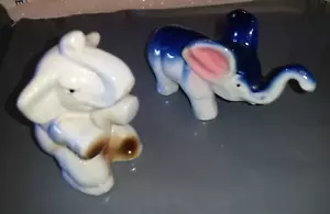 Estatuillas de elefante miniatura vintage azul Japón 2-3 pulgadas de alto - Imagen 1 de 9