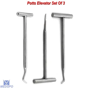 Set Of 3 Pott root Elevators Dental Tooth Extraction Oral Surgery Instruments CE - Picture 1 of 5