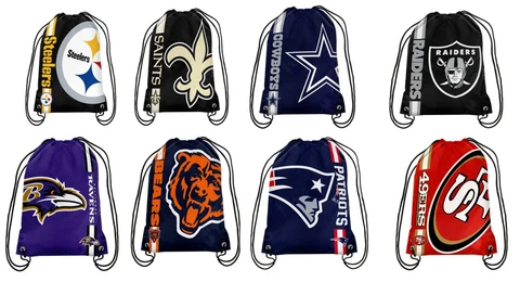NFL Football Drawstring Bag - Backpack - Gym Bag - PICK YOUR TEAM Cover