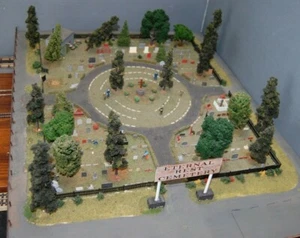 Cementerio de descanso eterno a escala HO 21"" x 27"" muy detallado - Imagen 1 de 12