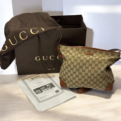 Bolso Bandolera Mensajero de Lona Gucci GG con Bolso Boutique, Bolsa para el Polvo Certificado de Autenticidad Foto 1 de 4