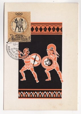 1960 Nov 23rd. Commemorative Card. Olympic Games, Rome. Swordplay. Foto 1 de 2