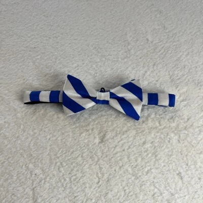 Pajarita Izod a rayas azul blanco poliéster para hombre ropa formal Foto 1 de 4