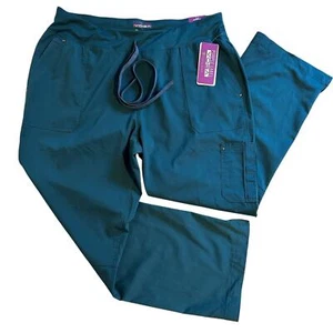 NWT Healing Hands Purple Label Tori Yoga Scrub Pants Caribbean XL - Picture 1 of 6