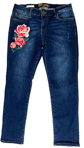 Kut From The Kloth Women's Petite 2P Katy Boyfriend Embroidered Rose Jeans - Picture 1 of 8
