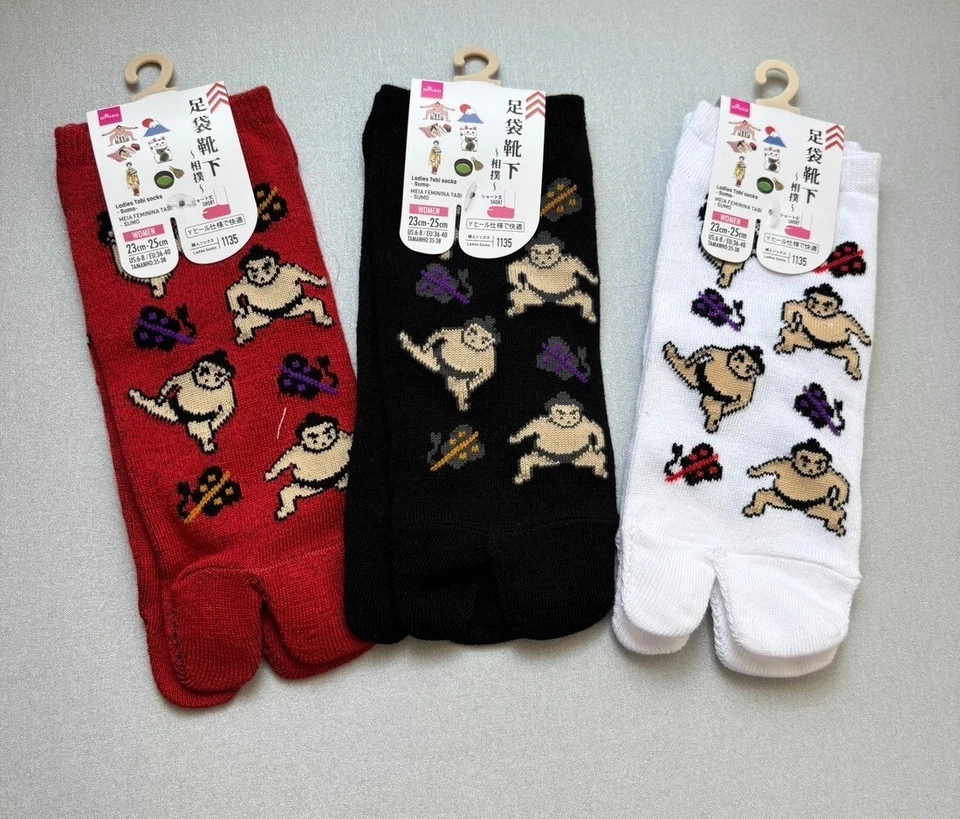 Daiso Japón Mujer Estilo Tabi Calcetines Sumo Conjunto 3 Pares Nuevos Sin Usar 23-25cm Foto 1 de 3