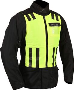 Weise Hi-Vis Waistcoat Neon Yellow Motorcycle Vision Gilet Vest NEW