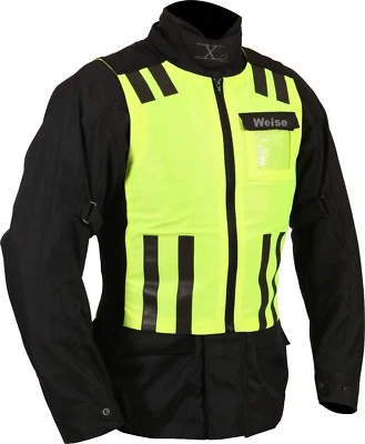 Weise Hi-Vis Waistcoat Neon Yellow Motorcycle Vision Gilet Vest NEW — 第 1/4 张图片