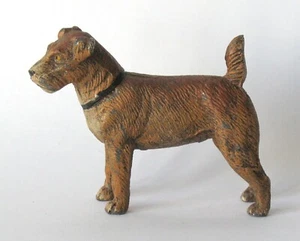 Antique Cold Painted Bronze Fox Terrier Dog Figurine Signed Germany - Picture 1 of 4