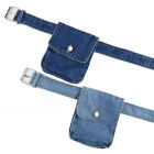 Lady Denim Belt Buckle Fanny Pack with Removable Pocket Punk Rock Casual Classic