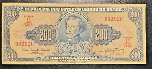 Brasil 200 cruzeiros 1961 P-171a C041 F-VF serie 736 14r - Imagen 1 de 2