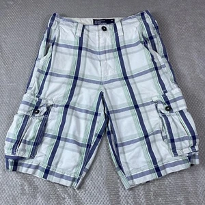 Pantalones Cortos American Eagle Para Hombre 28 Carga Y2K Verde A Cuadros Sueltos 1096 De Colección Años 90 - Imagen 1 de 16