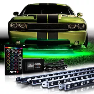 OPT7 4pc 16 Color Car Truck Underglow Underbody RGB Accent Kit Glow LED Lightbar - Picture 1 of 10