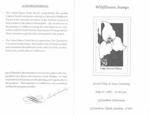 #2647-96 2nd Day Program Wildflowers Stamps with 8 Autographs and #2661 Stamp - Picture 1 of 2