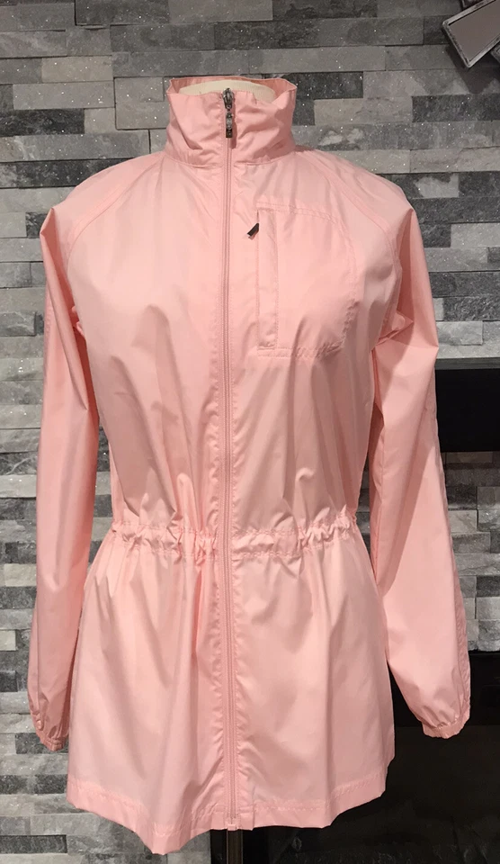 Abrigo chaqueta de lluvia rosa ligero Izod XFG para mujer talla XS Foto 1 de 4