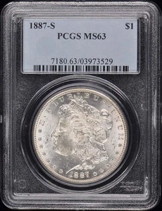 1887-S $1 Morgan Dollar PCGS MS63 - Picture 1 of 2